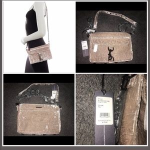 Rebecca Minkoff Velvet Mini Mac Putty NWT